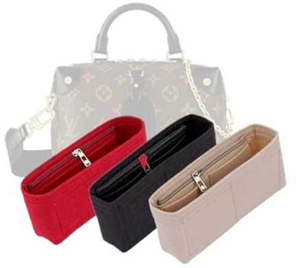 LinerLink Taschen-Organizer für LV Petite Malle Souple Bag (20 x 14 x 7,5 cm (L x H x T), handgefertigter Tascheneinsatz, 2 mm Filztascheneinsatz, Damenhandtaschenformer (Beige, Stil B: seitlicher