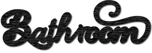 CREATCABIN Word Cutout Sign Bathroom Laser Cut Wood Letter Sign Wall Decor Unfinished Wooden Signs Wall Art Basswood Hanging Sculpture Decor for Crafts DIY Farmhouse Door Black 11.8x3.9Inch