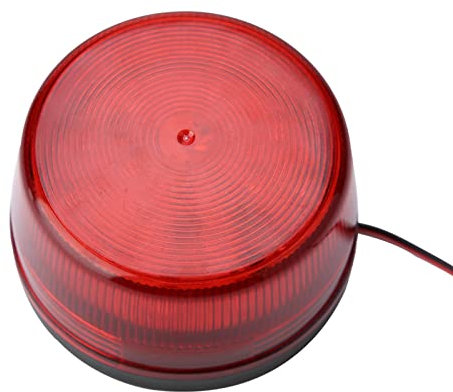 Msiud 12V Red LED Strobe Warning Light, Emergency Flashing Lights, High Intensity Flashing Beacon for Road Cones Guardrails Traffic Safety, Dustproof Rainproof Shockproof, 15 LED Beads (2 Flashes/Sec)