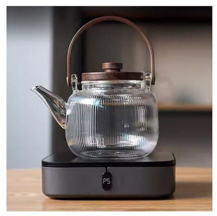 Theiere Arrêt automatique de l'eau sur le réchaud à poterie électrique, petit réchaud à thé intelligent, préservation de la santé, eau bouillante, théière en verre, réchaud à thé électrique pour le th