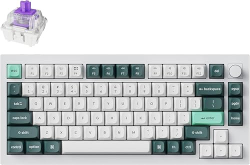 Keychron Q1 HE Kabellose Mechanische Tastatur mit Hall Effect Gateron Double-Rail Magnetic Switch Nebula, Rapid Trigger, QMK 2.4 GHz Bluetooth RGB Kompatibel mit Mac Windows Linux - Weiß