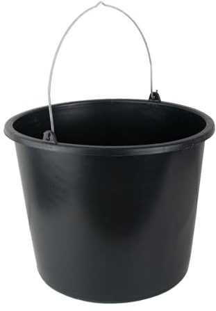 Baueimer 5 Liter aus Kunststoff Putzeimer Mörteleimer Zementeimer Wassereimer Garteneimer Kunststoff-Eimer Schwarz (10 Stück, 5 Liter)