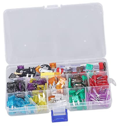 203-teiliges Kfz-Sicherungs-Sortiment-Set, Flachsicherungen für Kraftfahrzeuge mit Abzieher-Teststift, Premium-Zinklegierung, 10 Spezifikationen, für LKW, Schiffe, SUVs