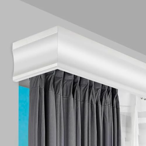 Double Curtain Rail Track, Curtain Box Baffle Rail Integrated Side Installation With Curtain Rail, Rail Box Sliding Rail Pulley Double Track Silent Customizable