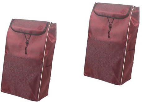 72L Sac De Remplacement De Chariot À Main - Sacs De Courses Réutilisables, Sac De Caddie Étanche En Tissu Oxford, Sac De Rechange De Chariot, Sac De Remplacement Pour Chariot, 38X30X70CM(Rot,2PCS)
