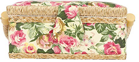 Nähkorb, Stoff mit Blumendruck, Tragbar und Langlebig, für Einfache Organisation, Geeignet für Nähbegeisterte, Baumwollmaterial (pastorale Rose)