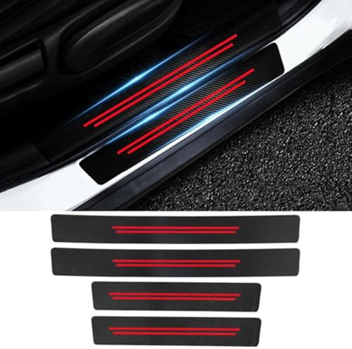 EIWXEFQT 4Pcs Car Door Sill Protector Strips, for VW Tiguan 3 Typ CT1 2024- Car Door Sill Scuff Plate Kick Plates Black Rubber Anti-Scratch Trim Cover,B