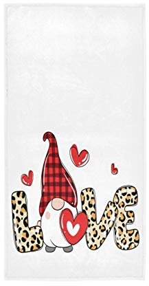 Sporthandtuch Leopardenliebe Gnomenliebetag Saunatuch Saugfähige Duschhandtücher Schnell Trocknend Saunahandtuch Für Damen Reisen Sport 40X70Cm