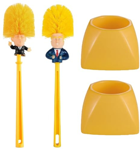 EnixwH 2 Escobillas de Baño con Soporte Escobilla WC Toilet Brush con Mango Sólido y Cerdas Duraderas Cepillo de Limpieza de Baño Divertido Cepillo de Limpieza de Inodoro Regalos Novedosos