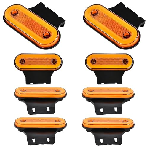 8 Stück12V/24V Positionsleuchten mit Halterung,LED Begrenzungsleuchte Orange,positionsleuchten led,LKW Seitenmarkierungsleuchte Reflektor,Rücklicht,Bremslicht Für Anhänger Wohnwagen PKW (orange-8P)