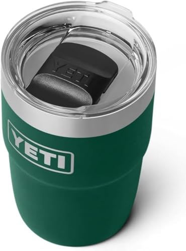 YETI Rambler Thermobecher 8 oz (236 ml) Black Forest Green – kleiner Kaffeebecher To Go, Thermotasse mit DuraSip Keramikbeschichtung, Isolierbecher aus Edelstahl | Edelstahl-Kaffeetasse mit Durasip-Keramikfutter, isolierter Kaffeebecher mit MagSlider-Deckel (nicht auslaufsicher)