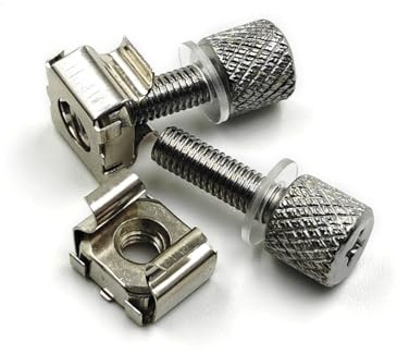 25Pack Tool-Free Hand‑Twist Rack Screws & 19 Square-Hole Cage Nuts Combo - No-Tool Server Rack Mount Hardware with Soft Washers, Carbon Steel For Server/A/V Cabinets,Network Racks (M6)