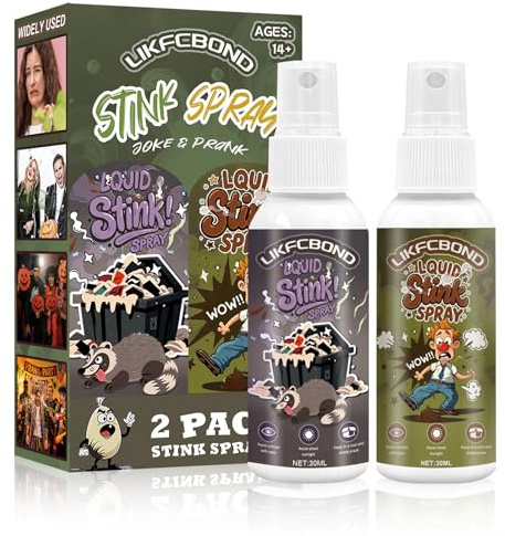 LIKFCBOND Spray Apestoso, Spray para Pedos Líquido, 2 Piezas, 30ML | Spray para Pedos Extrafuerte, Spray Apestoso Líquido con Olor Horrible, Spray Apestoso para Fiestas de Halloween para Adultos
