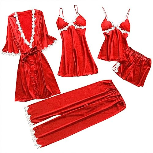 Lingerie Christmas Suit Baby Puck Underwear Women 5PC Sexy Lace Clothing Nightwear Underwear Bodysuit
