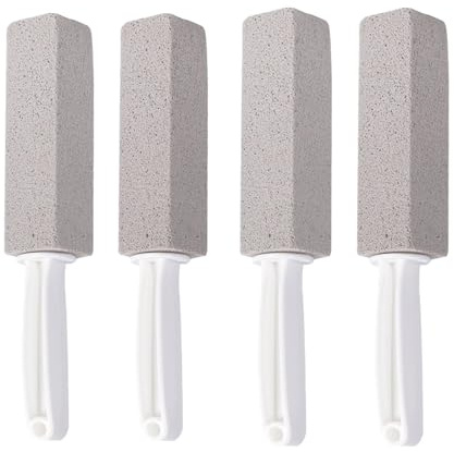 4 Pezzi Pumice Stone,Pietra Pomice per Pulizia WC con Manici Cleaning Block,Pietra Pomice Detergente Spazzole per Pulizia Bastone Pomice Pulitore per WC,lavandino,Vasca da Bagno,Lavabo (Grigio)