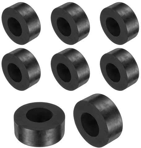 sourcing map 8 distanziatori in gomma rotondi 50 mm OD x 27 mm ID x 20 mm altezza, distanziatori antivibrazione in gomma boccola occhielli