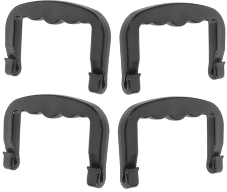 WEKADRIN Lot de 4 Poignées Clipsables en Plastique Noir pour Cages à Animaux, Design Ergonomique et Lisse, Faciles à Transporter et Adaptées pour Cages de Chiens et Chinchillas