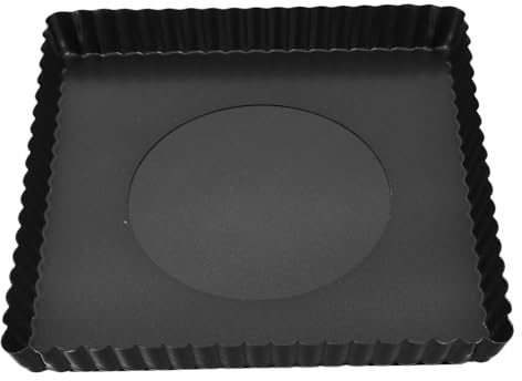 Toyvian Moule à Tarte Carré avec Fond Amovible Acier Antiadhésif Plat à Pizza et Gâteau DIY Cuisson Homogène pour Utilisation Domestique et Petits Rassemblements