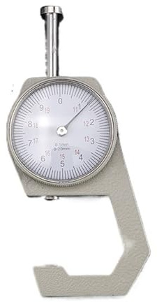 Spessimetro digitale con display a lancetta Strumento di misura dello spessore del quadrante da 0-20 mm/0-10 mm for finta pelle, metallo, carta, tessuto(Pointed End-10mm)