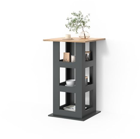Livinity Bartisch Regusa, Goldkraft Eiche/Anthrazit, 65 x 65 cm