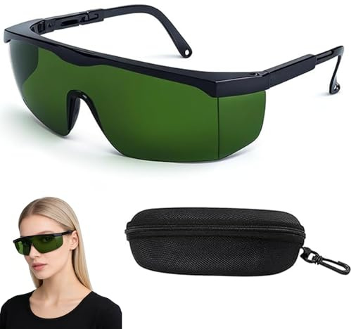 IPL Schutzbrille, Laserschutzbrille 200nm-2000nm für Haarentfernung & Kosmetik, UV Brille für Kosmetologie Betreiber, Augenschutz für Laser-Behandlungen, Hautpflege & Rotlichttherapie – Mit Etui