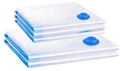 Paquete de 5 Bolsas de Almacenamiento al Vacío Ahorra Espacio al Guardar Ropa, Edredones, Almohadas y Mantas Incluyen 3 (50x60cm), 2 (60x80cm)