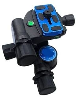 3-Axis Geared Tripod Head, 5.9kg Load Capacity for Precise Camera Control