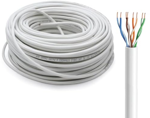 Glac Store Matassa Cavo LAN Cat.6 FTP, 4 Coppie, Conduttori CCA Rivestiti in Rame, Gigabit 1000 Mbps, Disponibile in 50/100/305 Metri (100.0, meters)