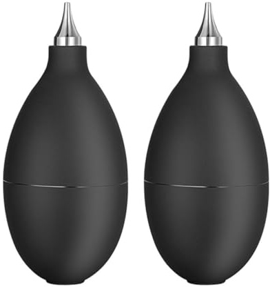 SKISUNO 2 Sopladores de Aire para Limpieza de Lentes de Cámara y Pantallas, Goma Negra, Fácil y Diseño Especial para Eliminar Polvo Eficazmente