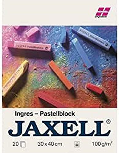 Honsell 476900 - JAXELL Ingres Pastellblock, 24 x 31 cm, 20 Blatt, 100 g/m², naturweiß, säurefrei und pH-neutral, ideal für Zeichnungen mit Pastell, Bleistift, Rötel und Kohle