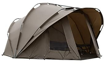 MK-Angelsport Fort Knox Dome 3,5 Mann – Großes Karpfenzelt mit 10.000 mm Wassersäule, 4-teiliger Aluminium-Frame, Multifunktionstür I inkl. Bodenplane & Gummihammer