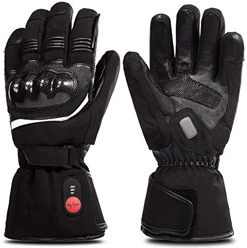 SAVIOR HEAT Beheizte Handschuhe für Herren und Damen, Palm Lederhandschuhe für Winterski und Eislaufen, Arthritis Handschuhe 7.4V 2200 Mah Elektrische wiederaufladbare Batterien Handschuhe