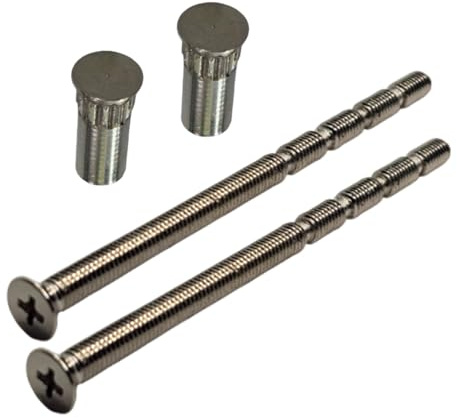 M5 x 90mm Chrome Door Handle Pozi Screws with Security Bolt Carriage Sleeve Male to Female Connecting Screws for Door Handle, Knobs Es-cutcheons and Others (Pack of 2)