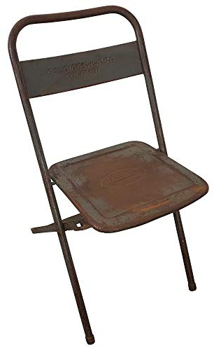 Klappstuhl Bistrostuhl aus stabilem Metall - Industrial Design für die Gastro, Garten, Terrasse oder Balkon, Bistro - Stuhl klappbar im Vintage Used Look Style