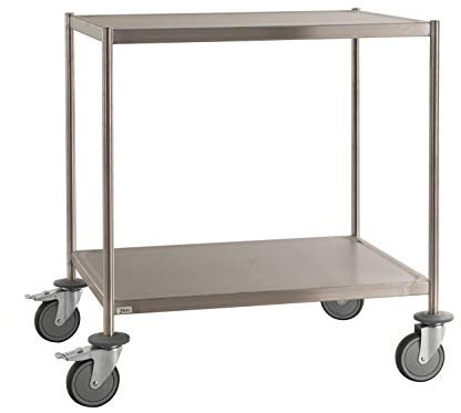 Kongamek | Edelstahl-Etagenwagen | verschweißt | LxBxH 650 x 440 x 900 mm | 2 Etagen