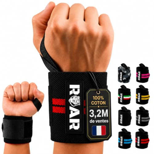 Roar® Wrist Straps Gym, Handgelenk Bandage, Wrist Support, Handbandage Handgelenk, Unterarm Bandage, Orthese Handgelenk, Calisthenics Griffe, Crossfit Grips, Gym Grip
