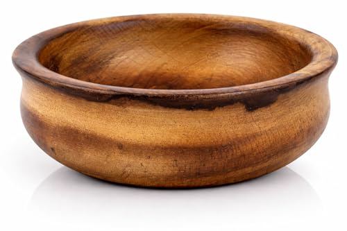Beautiful Handmade 15 cms Decorative Wooden Snack Serving Bowl For Dry Fruits Chips Coffee Table Countertop Display Key Bowl Tableware Kitchen Living Room Home Decor Accents Dinnerware