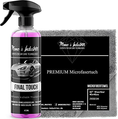 Momo's Industries ® Final Touch Cera Lucidante Auto Liquida Quick Detailer Finitura Brillante Brillantezza Estrema effetto perline - nano sigillatura -
