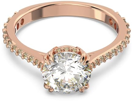 Swarovski Stilla Kollektion Cocktailring, Rundschliff, Pavé, Weiß