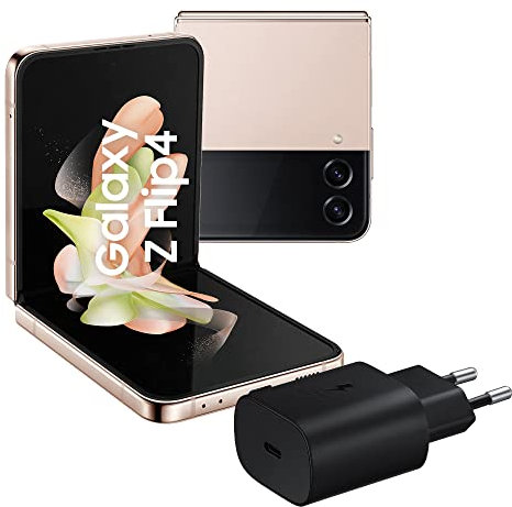 SAMSUNG Galaxy Z Flip4 Smartphone 5G, Caricatore incluso, Sim Free Android Telefono Pieghevole 128GB, Display Dynamic AMOLED 2X 6.7”/Super AMOLED 1.9”1,2 Pink Gold 2022 [Versione Italiana]