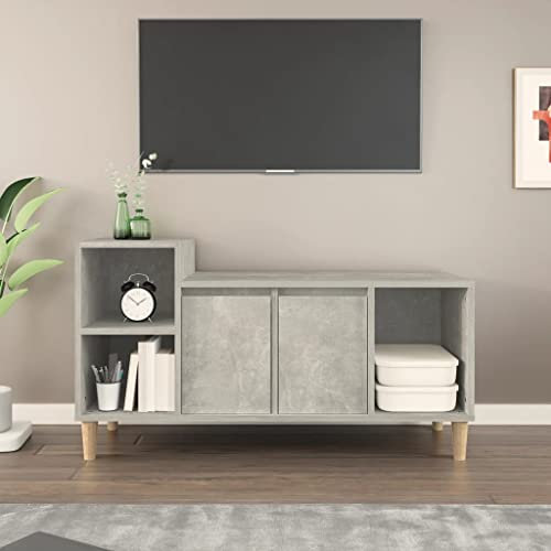 INLIFE TV-Schrank Betongrau 100x35x55 cm Holzwerkstoff,Grau,20.9KG,821176