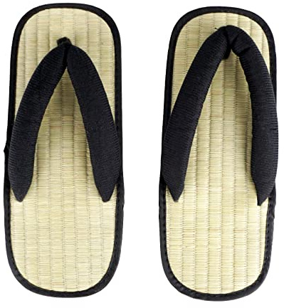 CoolChange Sandalias Tradicionales Japonesas | Paja Zori | Mocasines japoneses | Zouri clásico, Beige negro., 36 EU