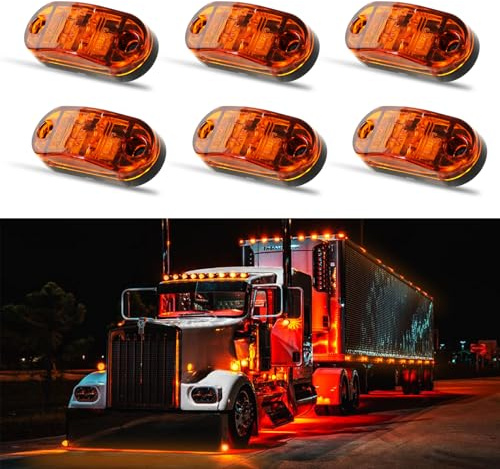 DREAMIZER Car Side Marker Lights, Universal 12V-30V Trailer Position Side Lamps, 6PCS Car Front Rear Position Indicator for Truck Trailer Van Caravan Lorry Camper Pickups, 6000K, IP65 Waterproof
