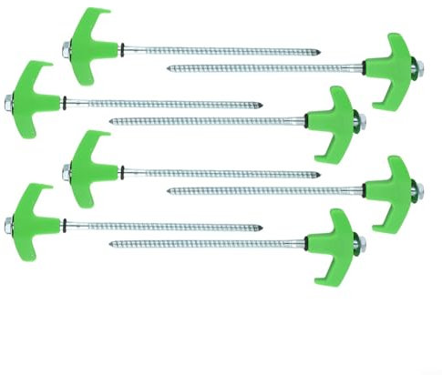 20,3 cm robuste Zeltheringe zum Einschrauben, Zeltheringe mit Gewinde, sichern Sie Ihren Unterschlupf in jedem Außenbereich (grün 8 + 1)