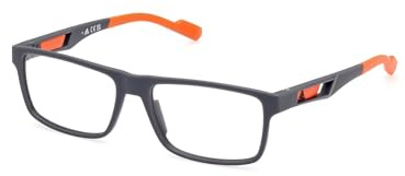 adidas Sport Brille mit Sehstärke für Herren optional mit Sonnenbrillentönung oder Blaulichtfilter, Rechteckig, gefertigt aus Kunststoff, Modell: SP5057 (inklusive Brillenetui)
