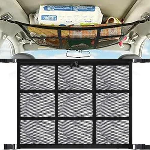 Rete per bagagli auto, rete per bagagli, rete per auto, tettuccio auto, rete per auto, rete interna, rete per auto, rete per auto, rete per la maggior parte delle auto (90 x 65 cm)