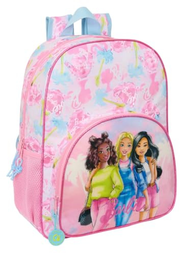 safta BARBIE PAINTERLY - Zaino scuola bambino, zaino bambino, zaino per bambini, adattabile al carrello, ideale per bambini in età scolastica, comodo e versatile, qualità e resistenza, 33 x 14 x 42