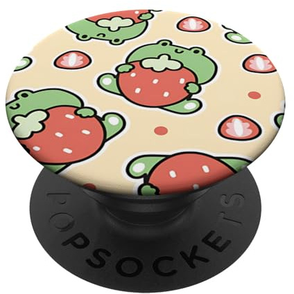 Kawaii Cute Frog Toad Things Co Cottagecore Erdbeere PopSockets Klebender PopGrip