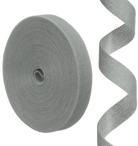 sourcing map 0.8inch x 33ft Hook and Loop Roll Straps, Multi-Purpose Hook and Loop Tape with Adhesive, Cable Ties Organize Strap Fastener Roll for Home Office, Grey