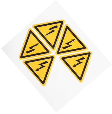 GETAJGHSD 5pcs Electrical Hazard Identification Labels High Voltage Sign for Warning Electric Shock Labels for Safety Scenario